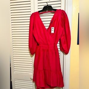 Express dark pink open back dress